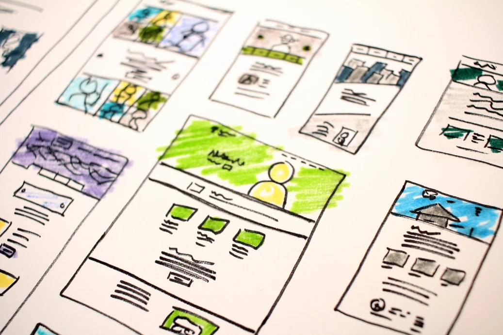 Wireframes af en hjemmeside